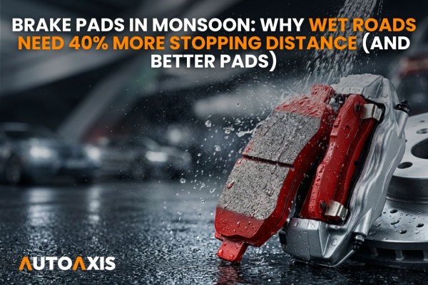 Brake Pads in Monsoon: Why Wet Roads Need 40% More Stopping Distance (And Better Pads)